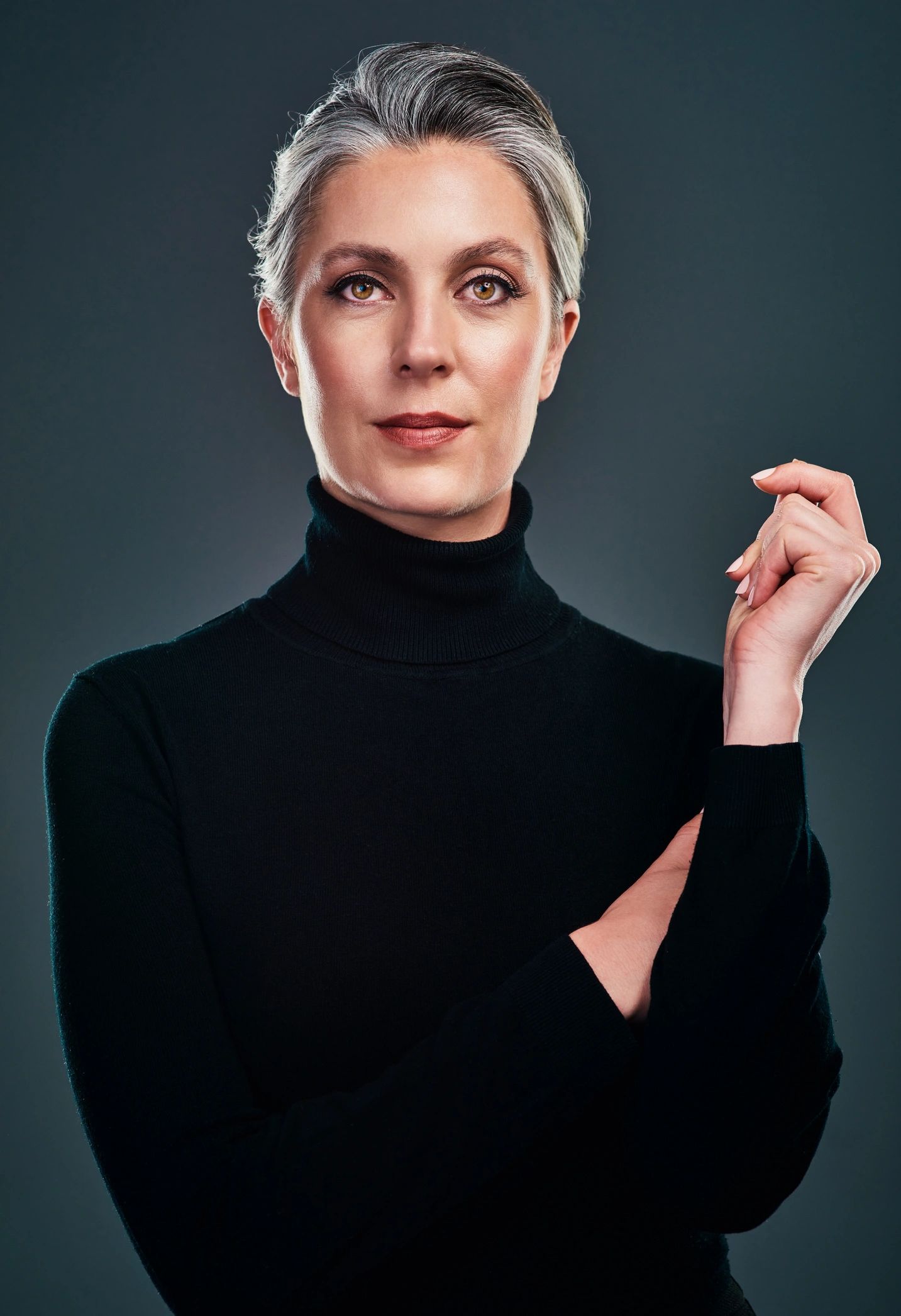 Studio portrait of a confident mature woman