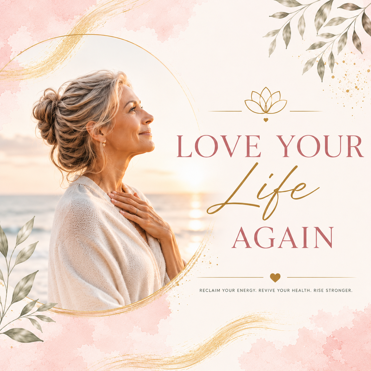 Woman over 50 in a calm, luxurious wellness setting